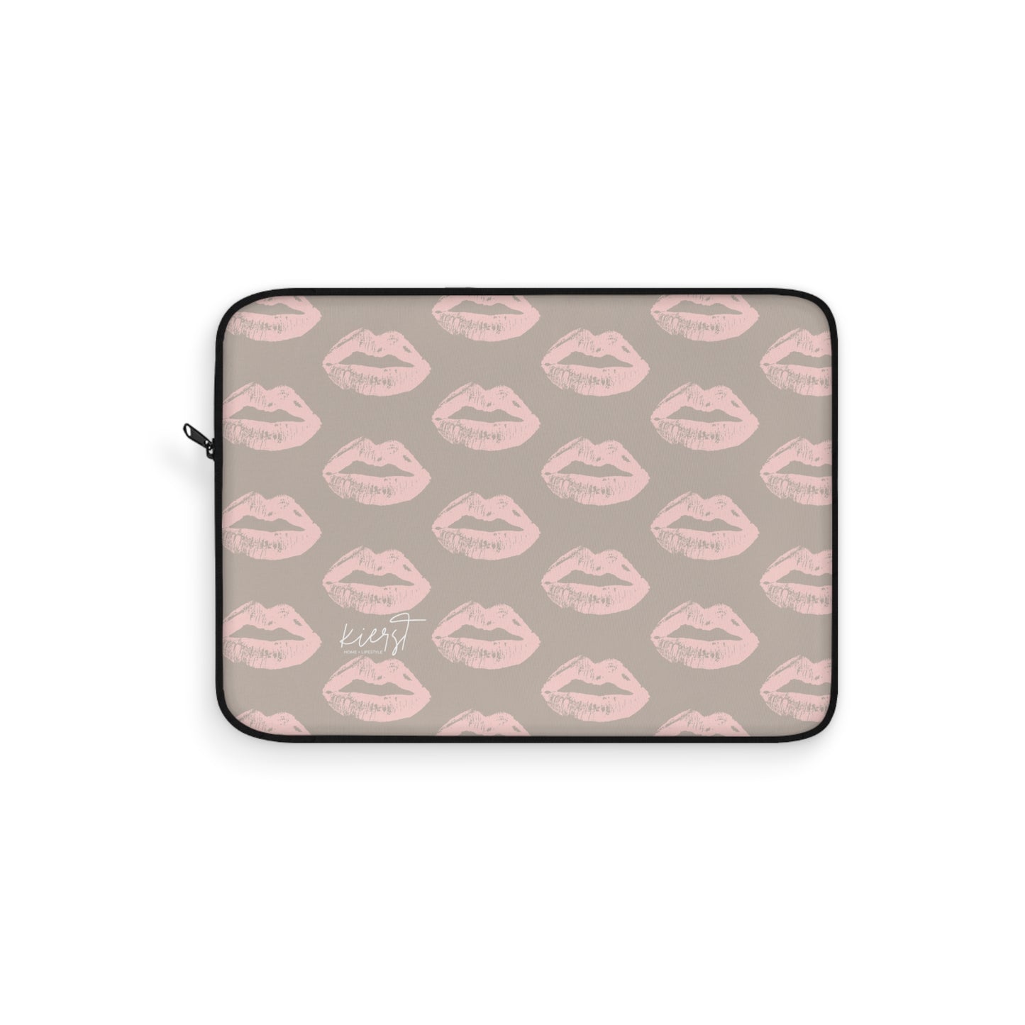 Pillow Talk-Inspired Lips on Oat Laptop Sleeve | Flirty Neutrals for Everyday Glam