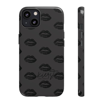 Black Lips on Charcoal iPhone Case