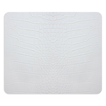 White Alligator Print Mouse Pad