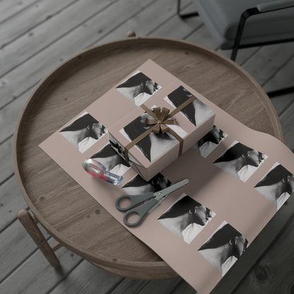 Black + White Fashion Portrait Wrapping Paper