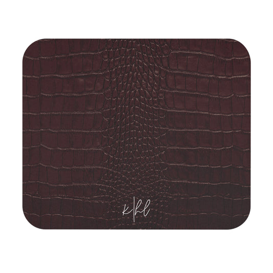 Signature Velvet Noir Crocodile Print Mouse Pad