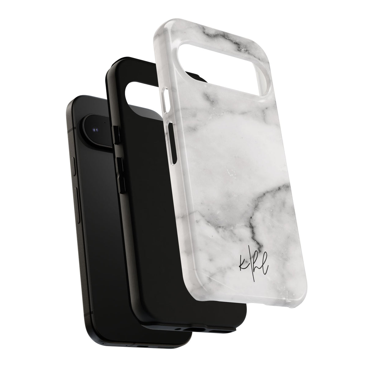 Lived-In White and Grey Marble Google Pixel Case