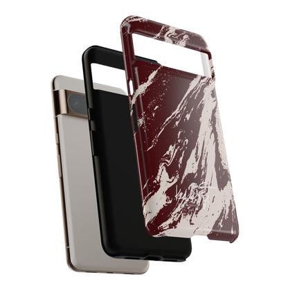 Cream Marble on Signature Velvet Noir Google Pixel Phone Case