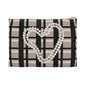 Taupe, Black, and Black Glitter Plaid with Pearl Necklace Accessory Pouch