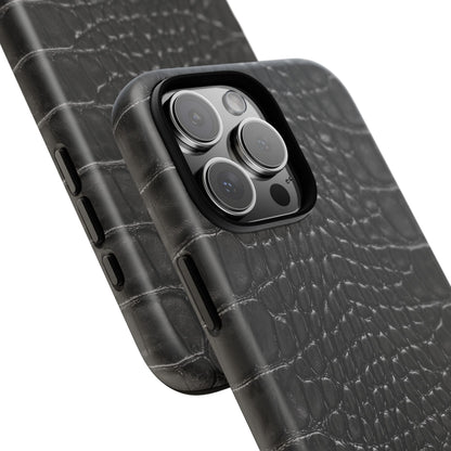 Black Alligator Print iPhone Case | Minimalist Edge Meets Everyday Function