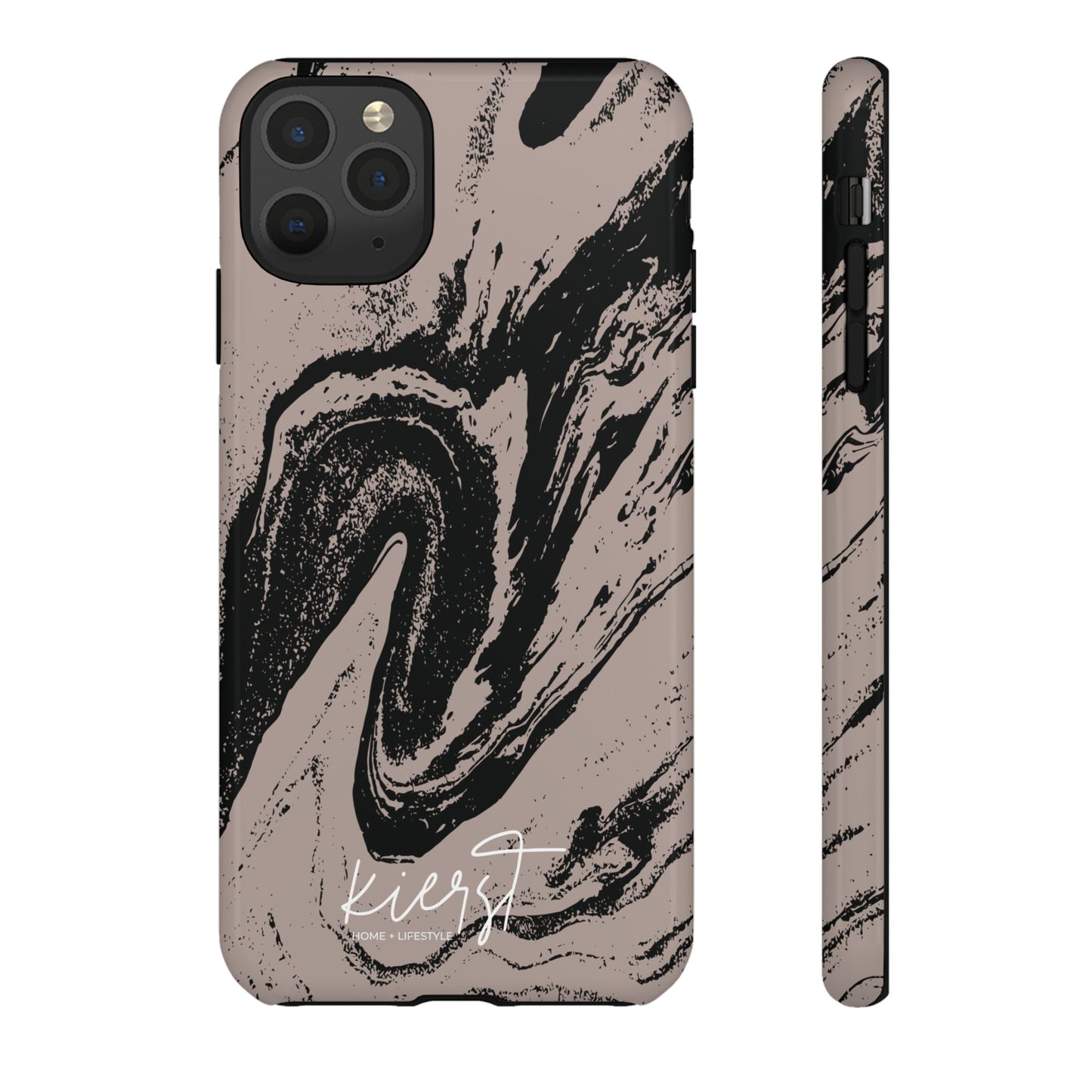 Taupe and Black Marble iPhone Case