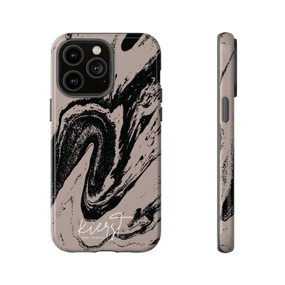 Taupe and Black Marble iPhone Case