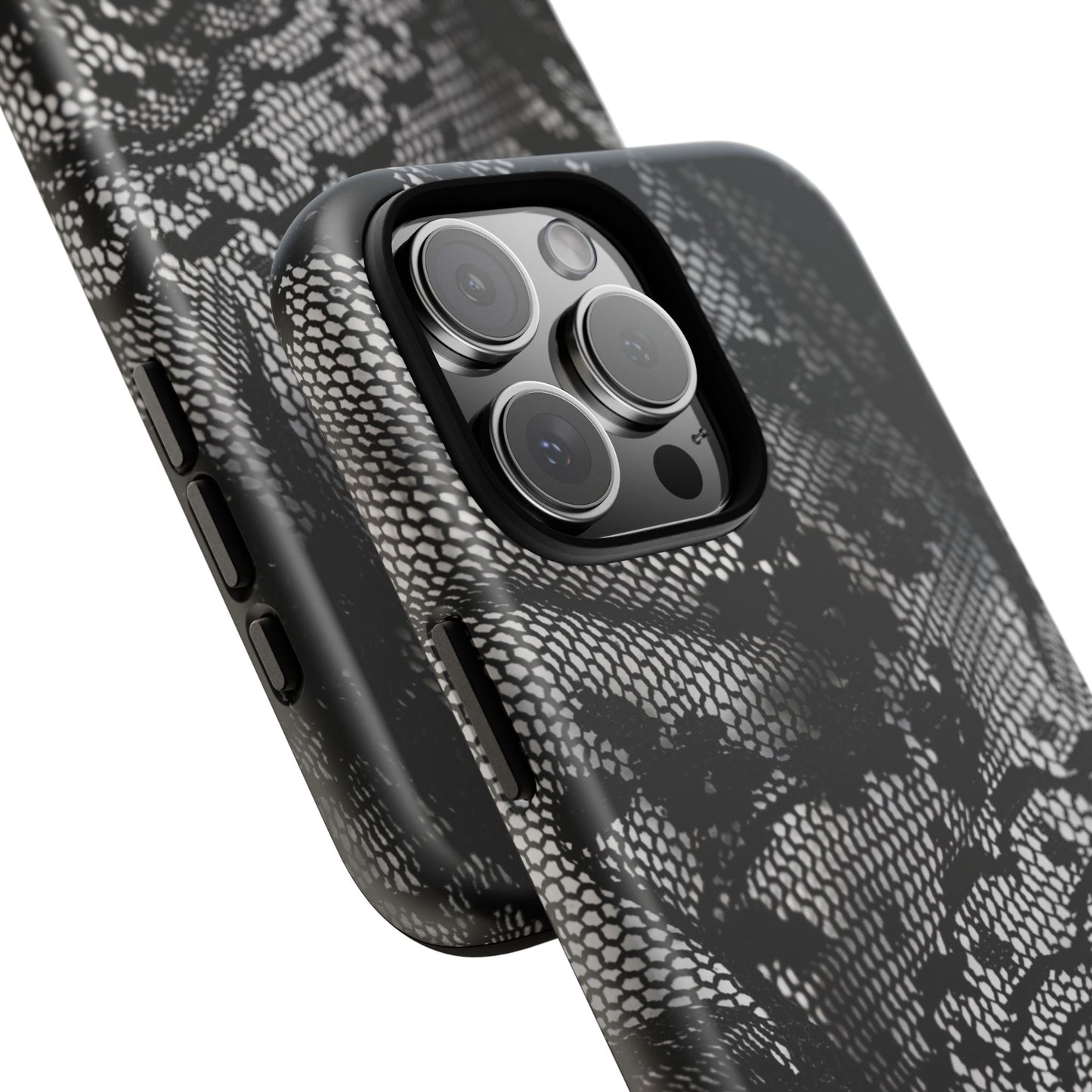 Black + White Lace Print iPhone Case
