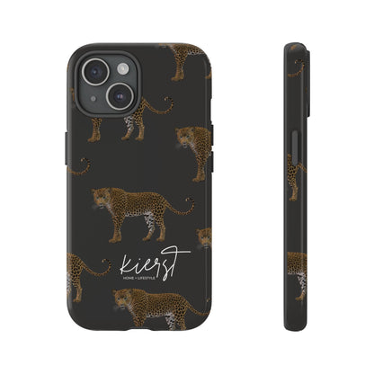 Leopards on Charcoal iPhone Case