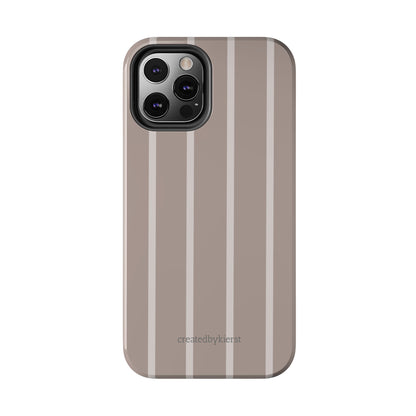 Cream and Brown Vertical Striped iPhone Case