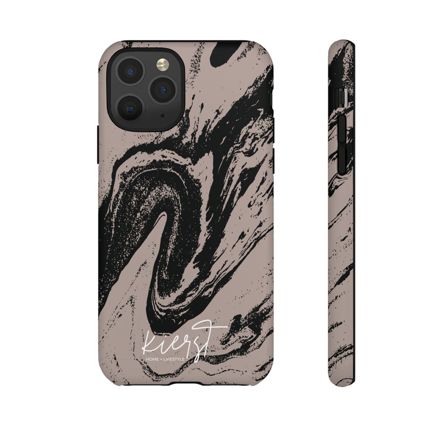 Taupe and Black Marble iPhone Case