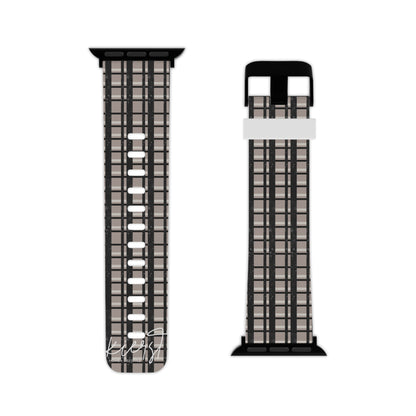 Tan + Black Glitter Plaid Apple Watch Band – Modern Classic, Bold Contrast