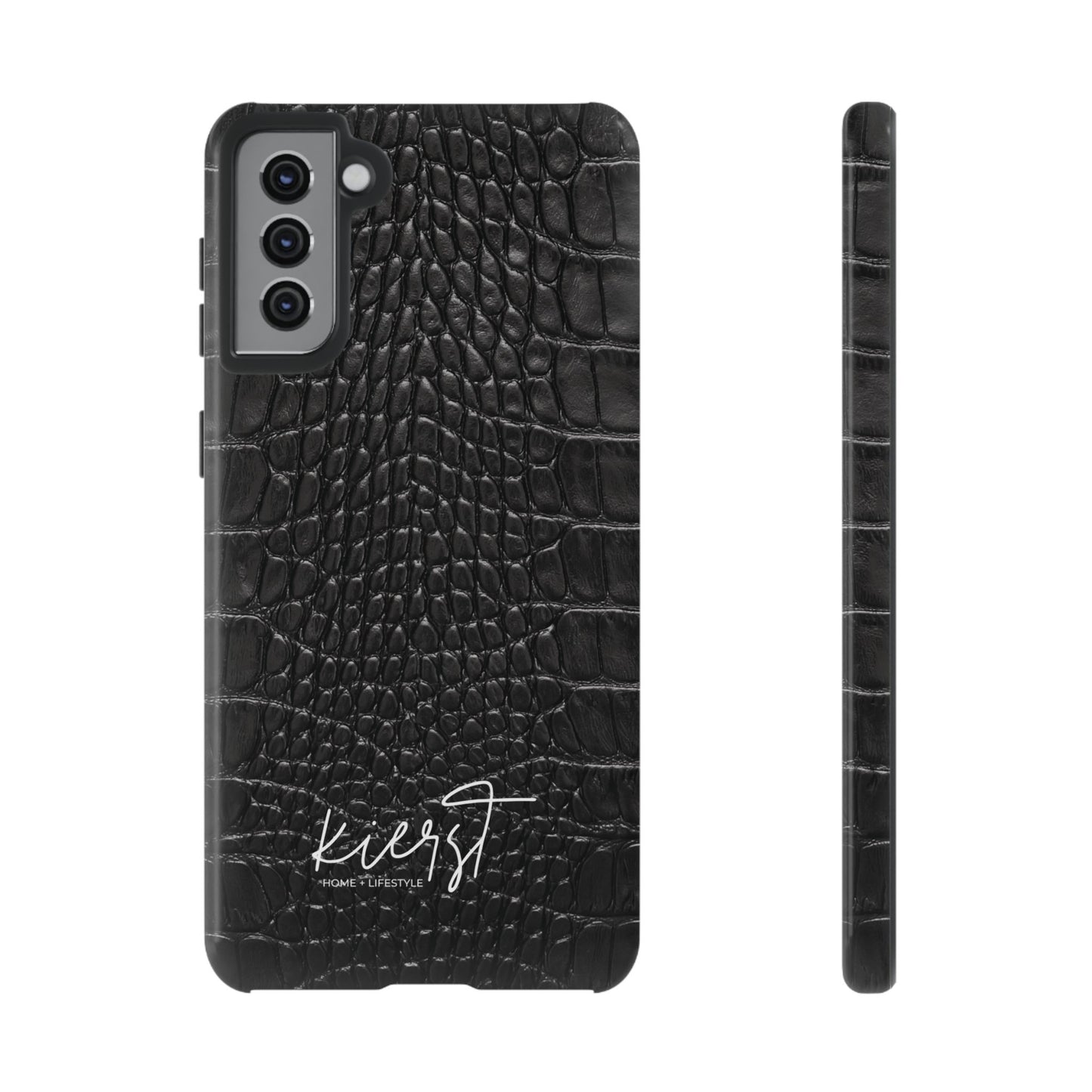 Black Alligator Print Samsung Galaxy Phone Case