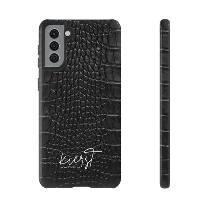 Black Alligator Print Samsung Galaxy Phone Case