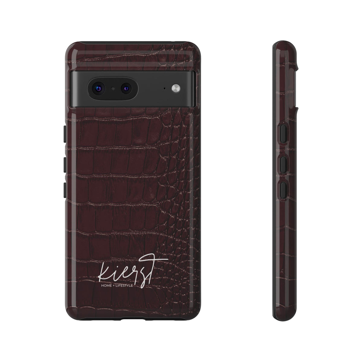 Signature Velvet Noir Crocodile Print Google Pixel Phone Case