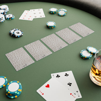 Cream Reptile Poker Playing Cards – Textured Print Luxe Deck by kierst