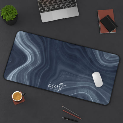 Navy Marble Print Desk Mat