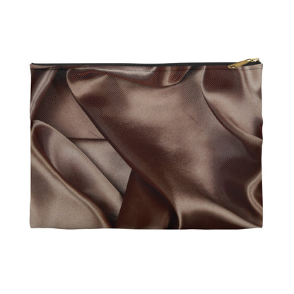 Chocolate Silk Print Accessory Pouch