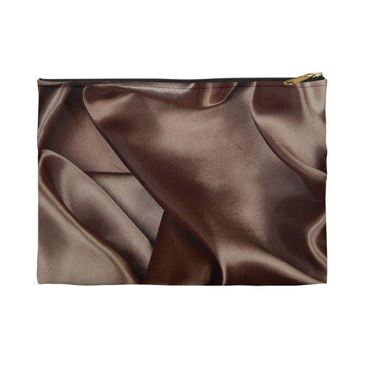Chocolate Silk Print Accessory Pouch