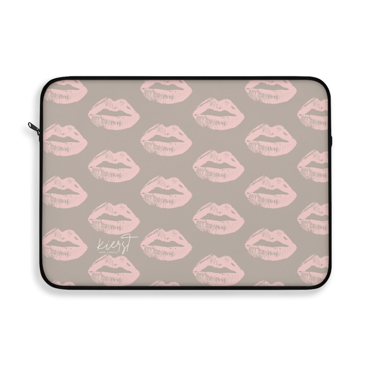 Pillow Talk-Inspired Lips on Oat Laptop Sleeve | Flirty Neutrals for Everyday Glam