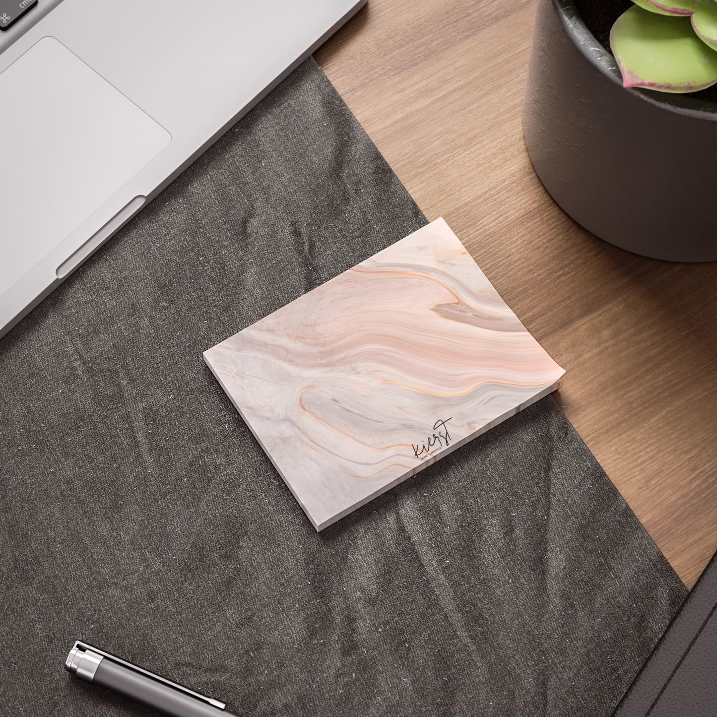 Blush Swirl Marble Post-it® Note Pad | Soft Pink Marble-Inspired Sticky Notes for Chic Desks