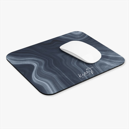 Navy Marble Mouse Pad