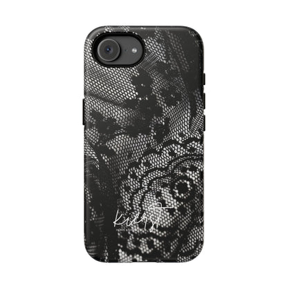 Black + White Lace Print iPhone Case