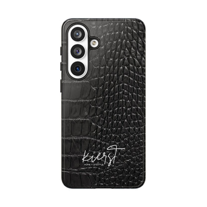Black Crocodile Print Samsung Galaxy Phone Case