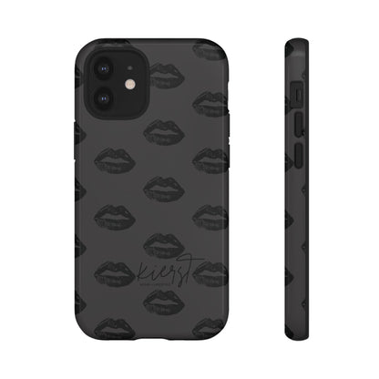 Black Lips on Charcoal iPhone Case
