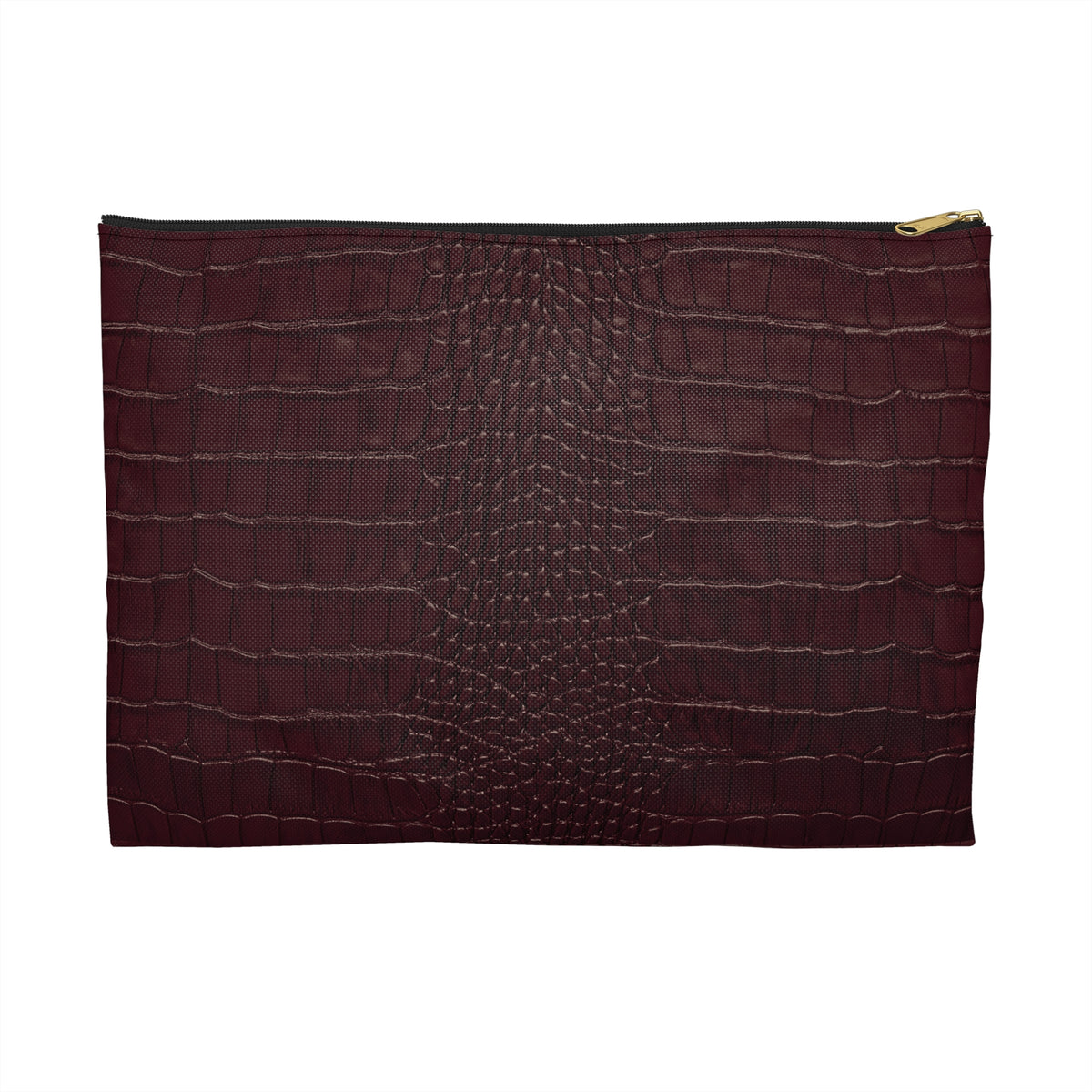 Signature Velvet Noir Crocodile Print Accessory Pouch