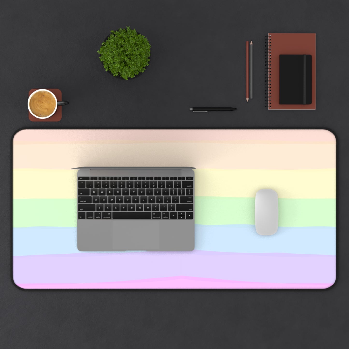 Pastel Rainbow Desk Mat