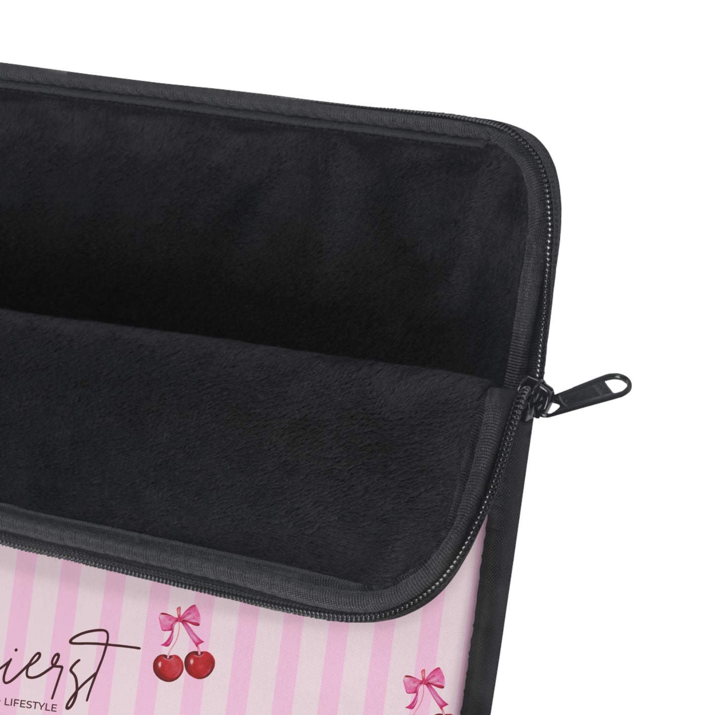 Cherries on Pink Stripe Laptop Sleeve