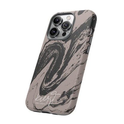 Taupe and Black Marble iPhone Case