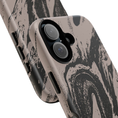 Taupe and Black Marble iPhone Case