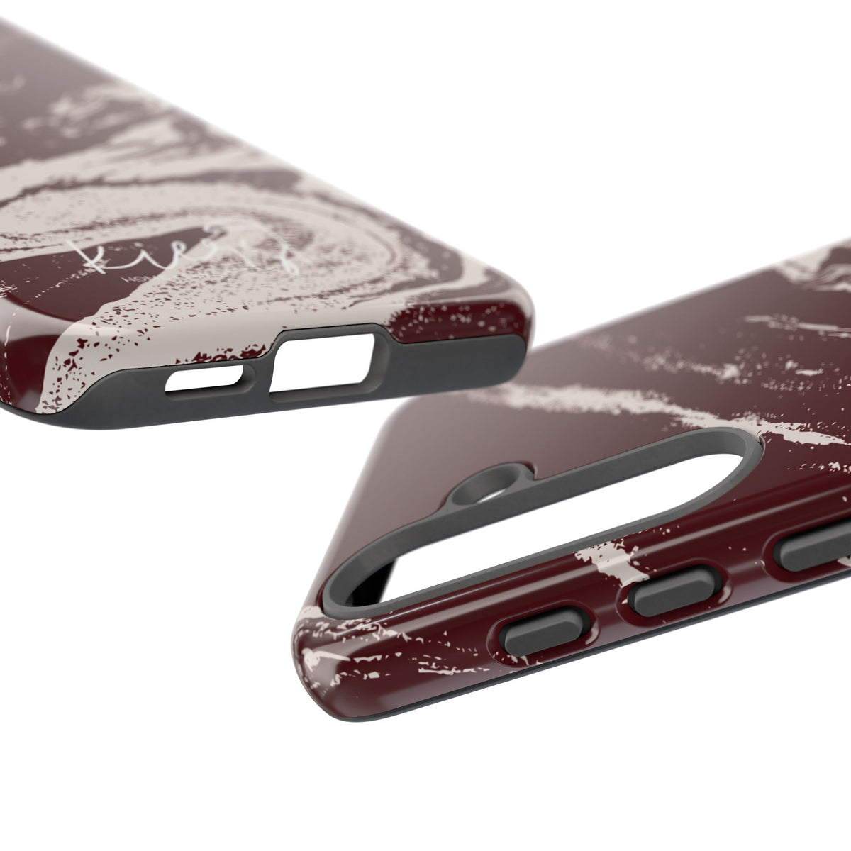 Cream Marble on Signature Velvet Noir Samsung Galaxy Phone Case