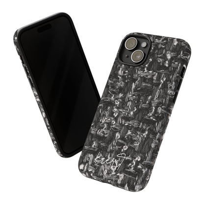 Grey Tweed Print iPhone Case