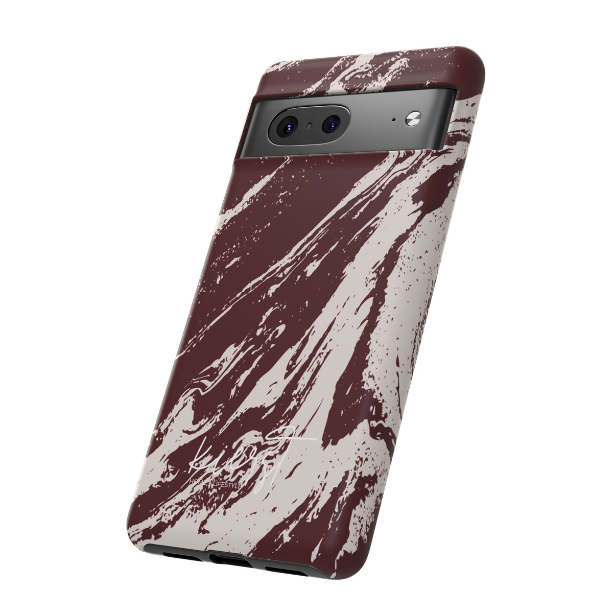 Cream Marble on Signature Velvet Noir Google Pixel Phone Case