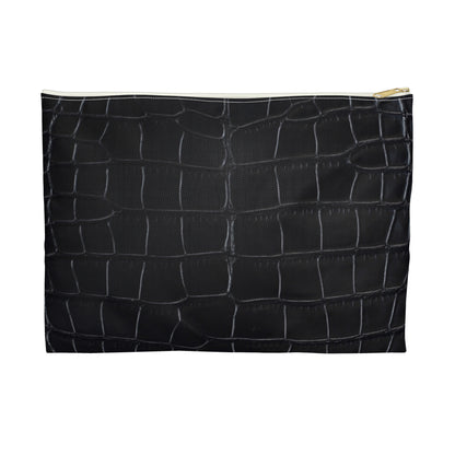 Black Crocodile Accessory Pouch