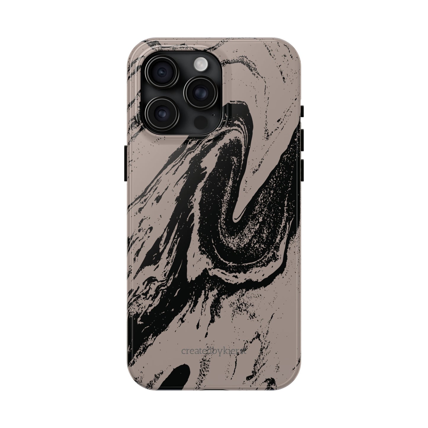 Taupe and Black Marble iPhone Case