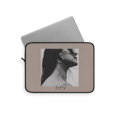 Black & White Fashion Portrait Laptop Sleeve | Editorial-Inspired Office Style
