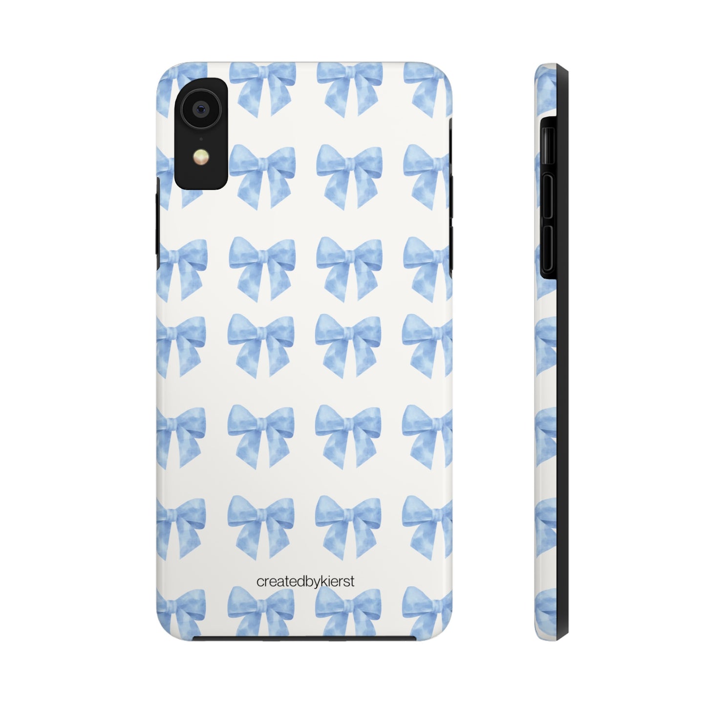 Multiple Blue Bows on Beige iPhone Case