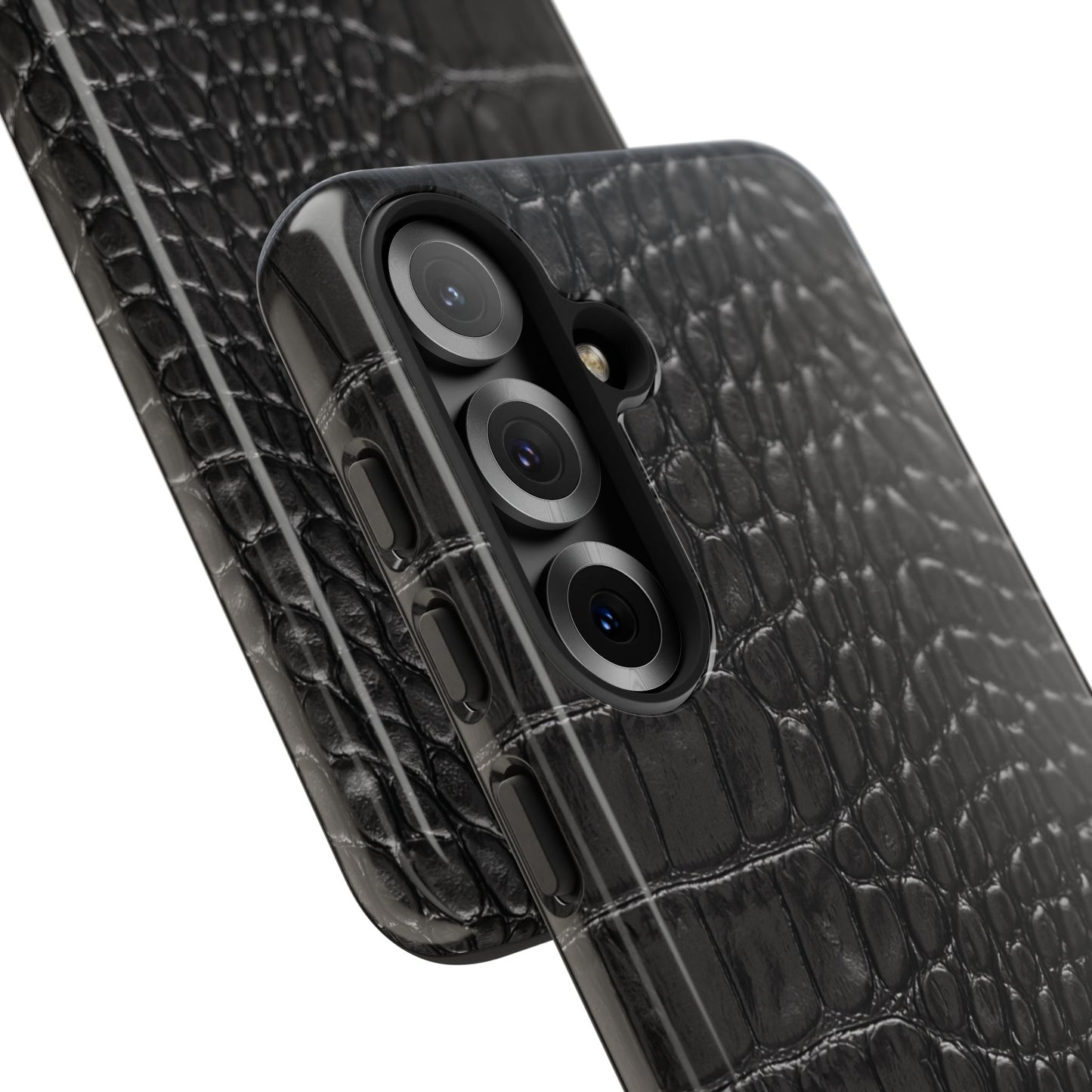 Black Crocodile Print Samsung Galaxy Phone Case