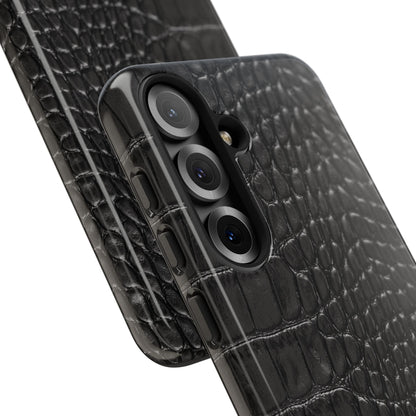 Black Crocodile Print Samsung Galaxy Phone Case
