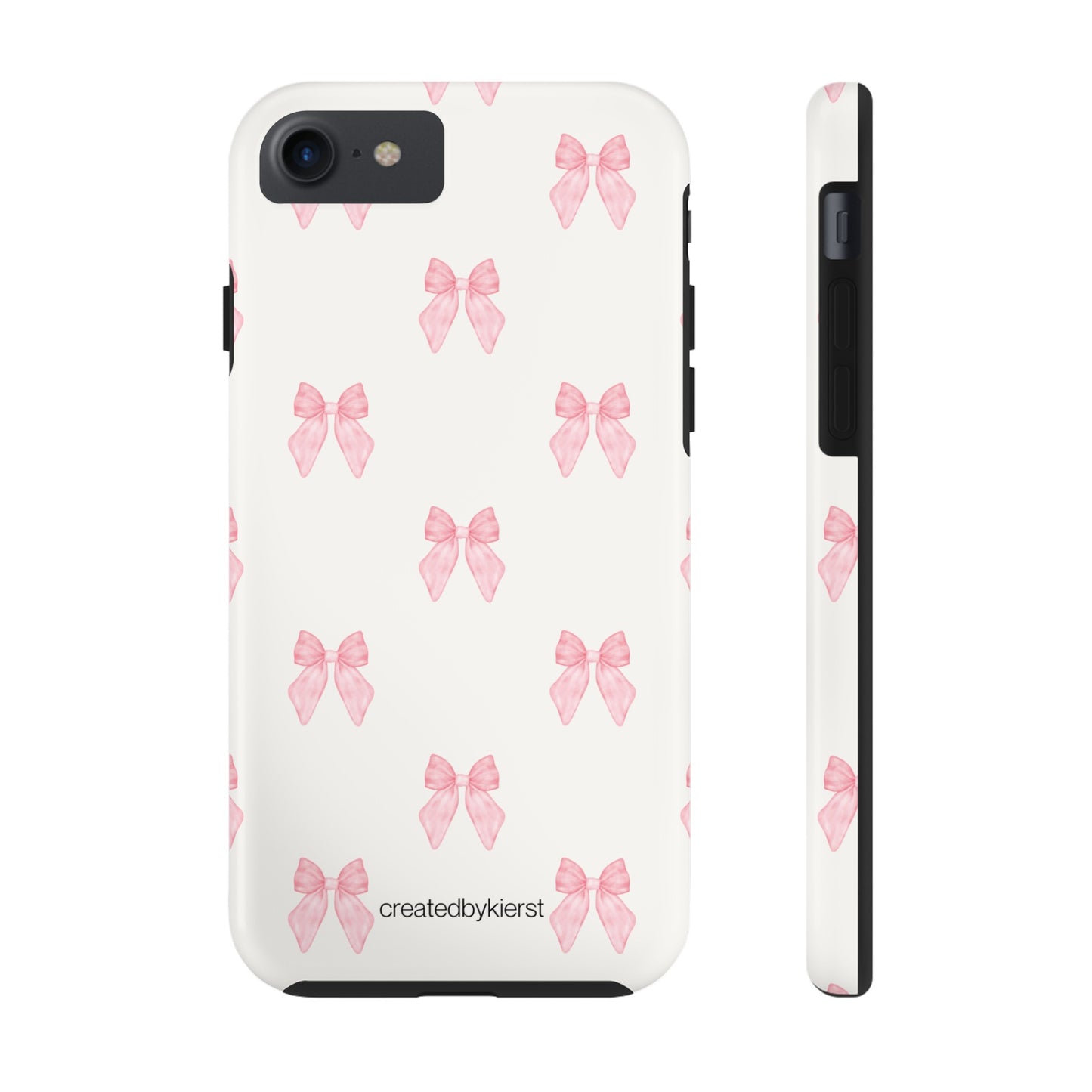 Pink Multiple Bows on Beige iPhone Case