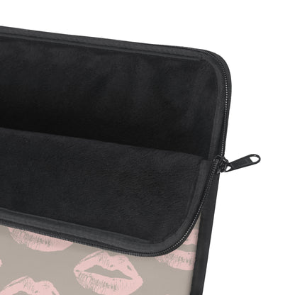 Pillow Talk-Inspired Lips on Oat Laptop Sleeve | Flirty Neutrals for Everyday Glam