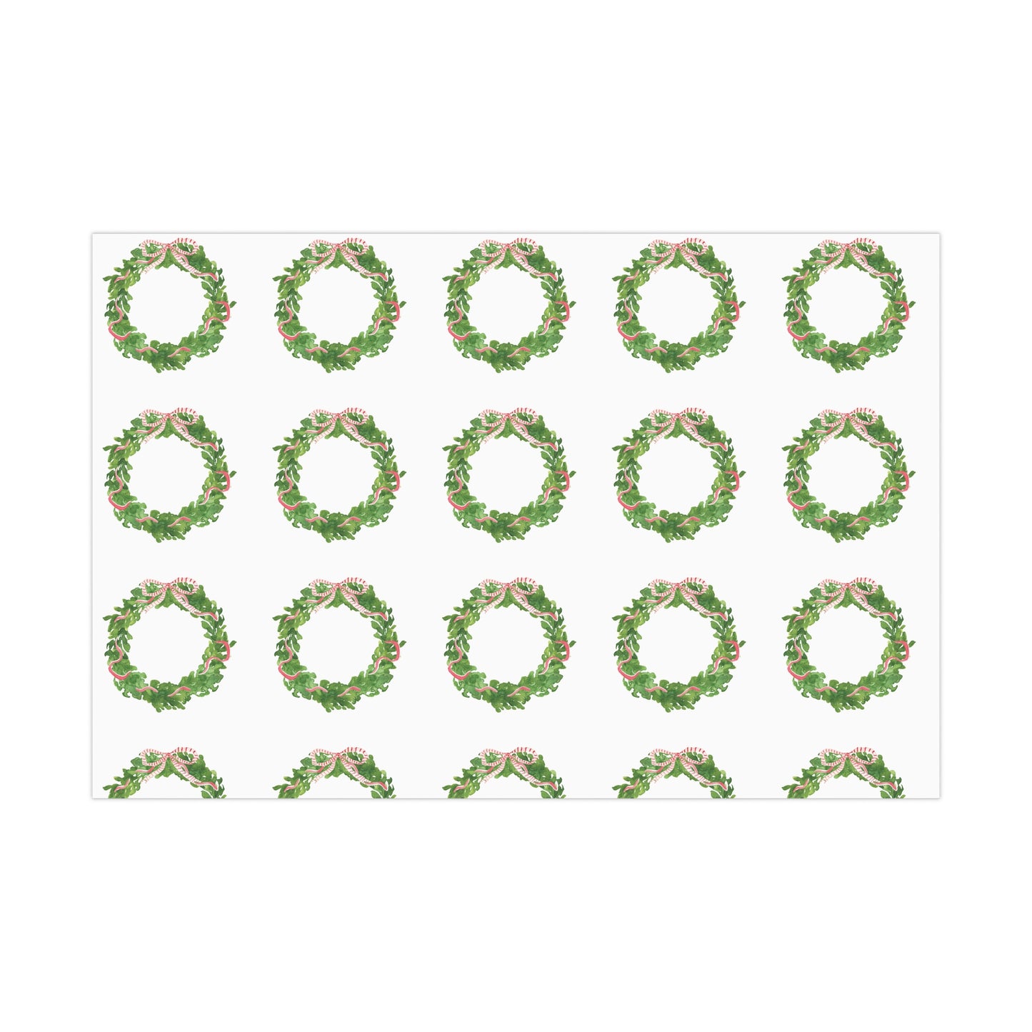 Watercolor Christmas Wreaths Gift Wrapping Paper