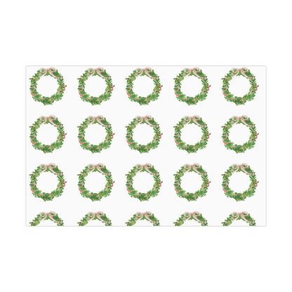 Watercolor Christmas Wreaths Gift Wrapping Paper