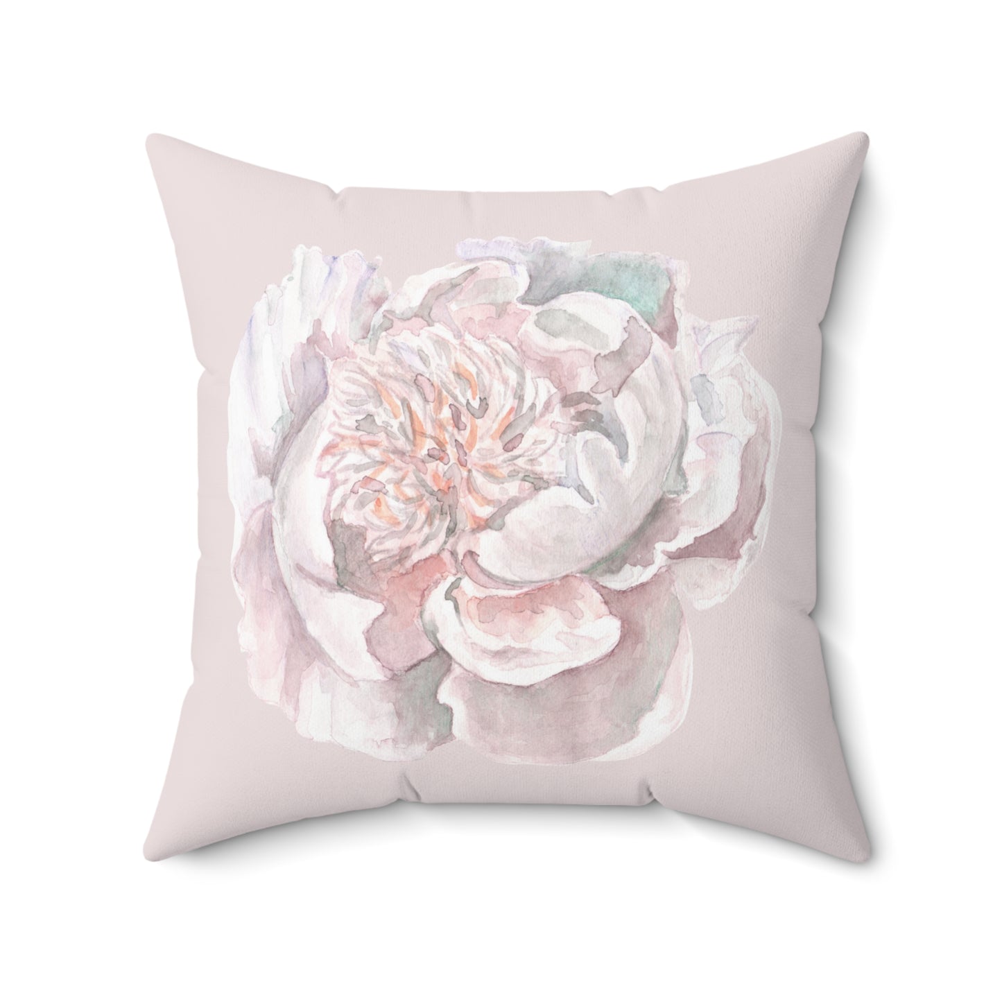 Peony Watercolor Pillow – Blush on Blush Design