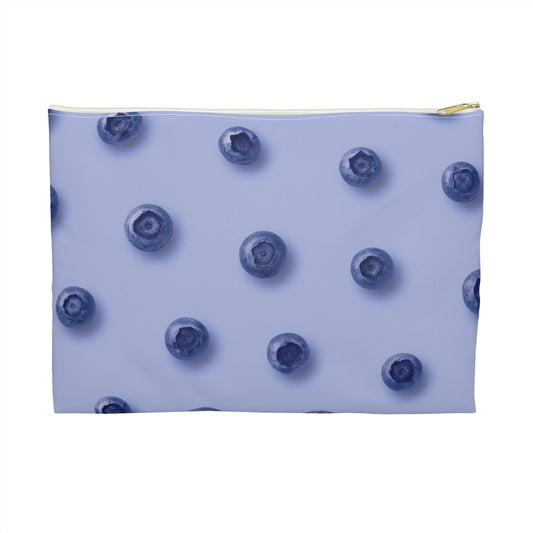 Blueberry Pop Accessory Pouch – Limited Edition Periwinkle & Fruit Print
