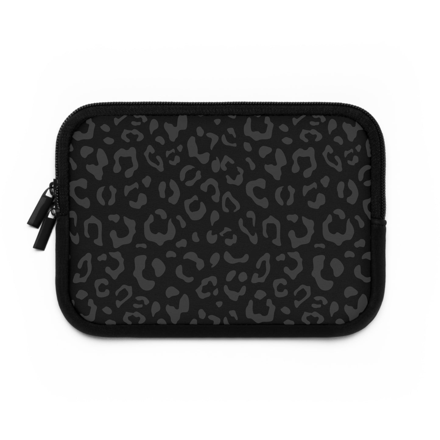 Grey on Black Leopard Laptop Sleeve